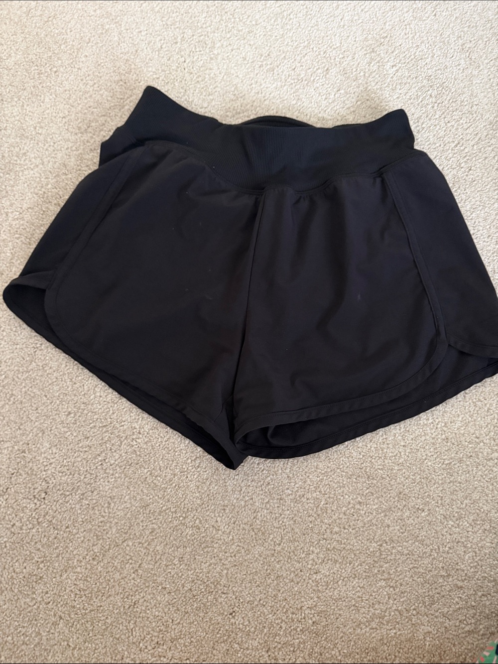 Big Girls Black Performance Shorts - High Waist Athletic Shorts